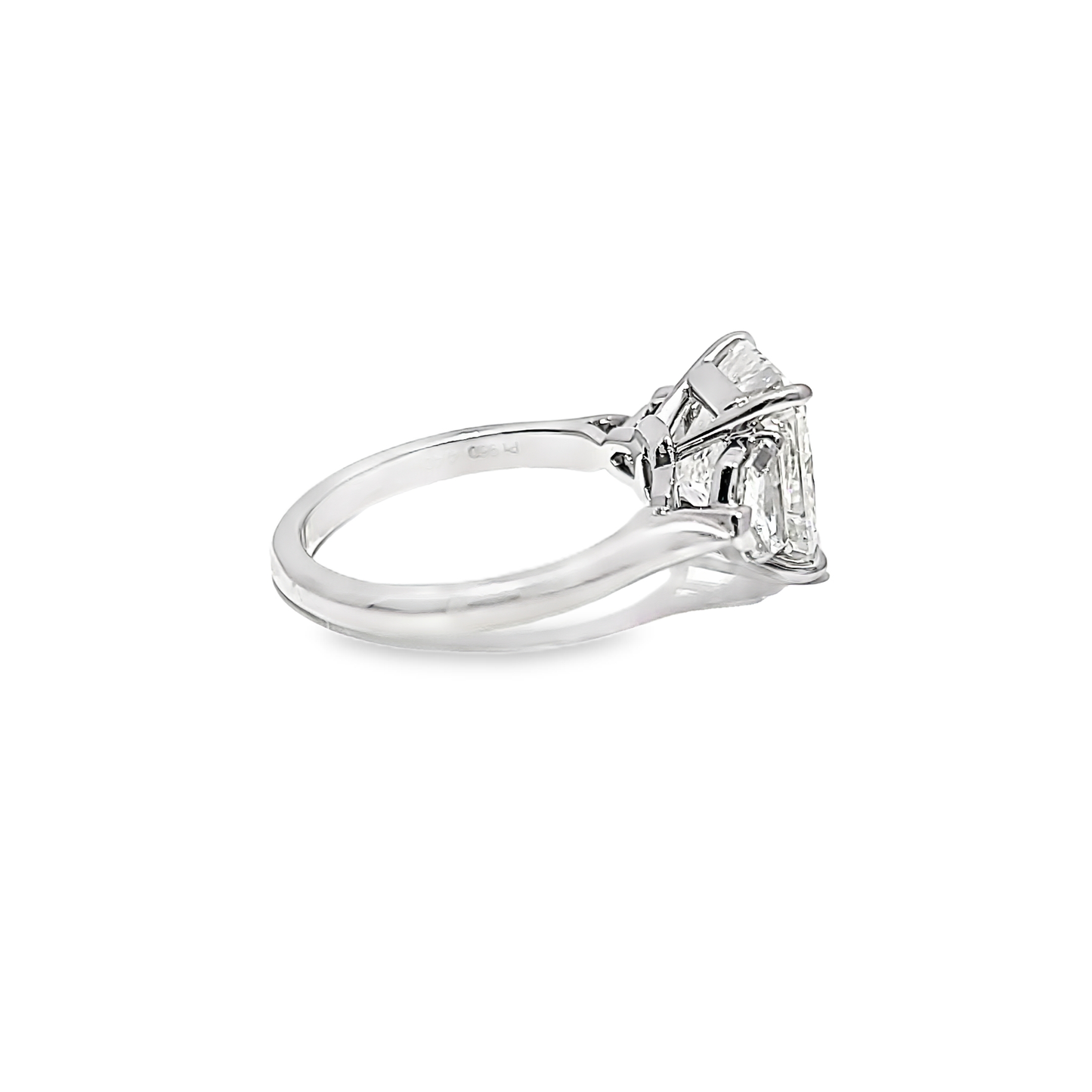 KJ5 Platinum GIA Certified 5.10ct Asscher Cut Three-Stone Diamond Engagement Ring