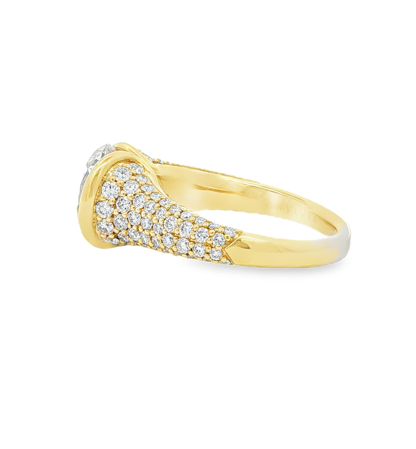 Sylvie Auranova 18K Yellow Gold Half Bezel Round Diamond Engagement Ring Mounting
