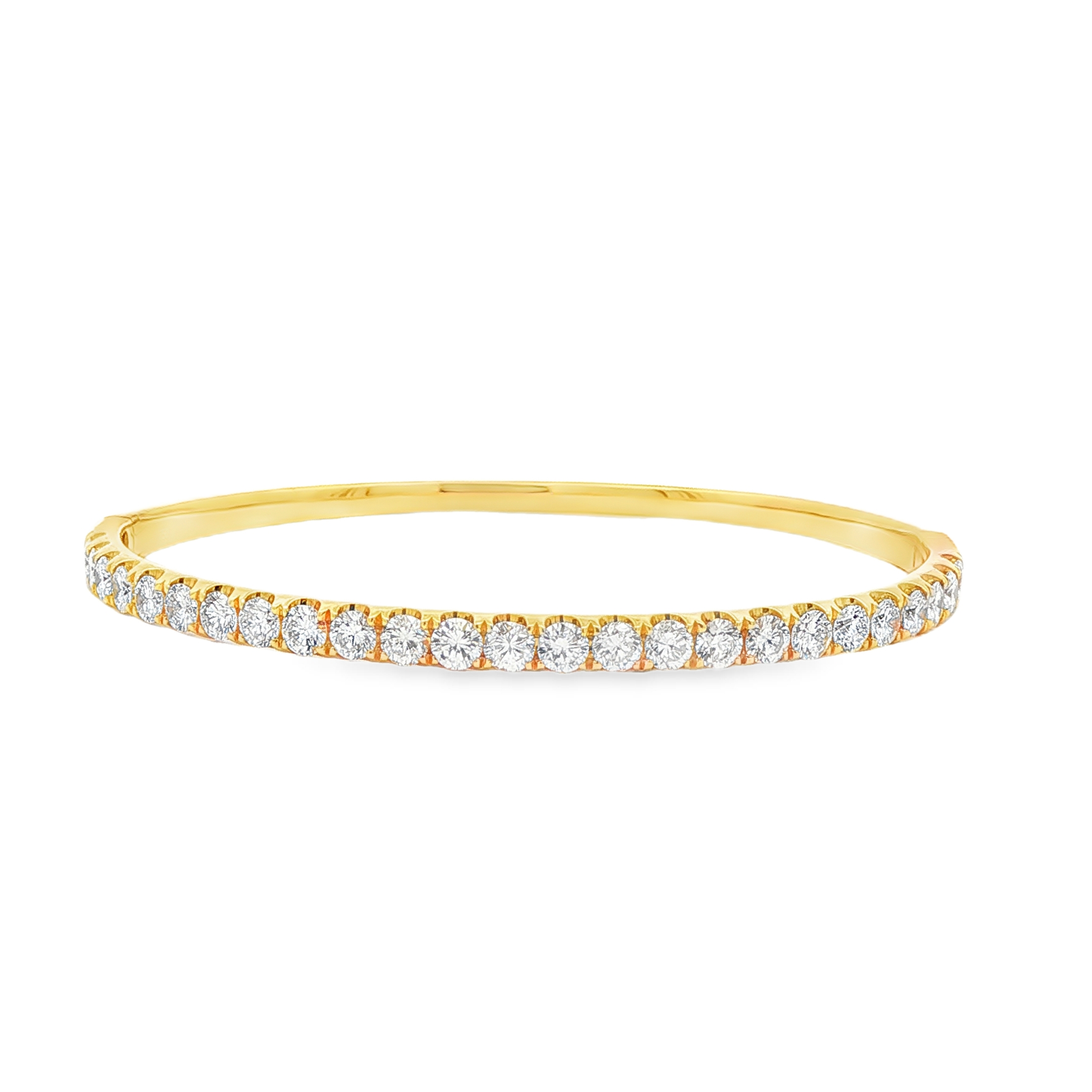 King Jewelers 3 Carat Diamond Bangle Bracelet 18K Yellow Gold