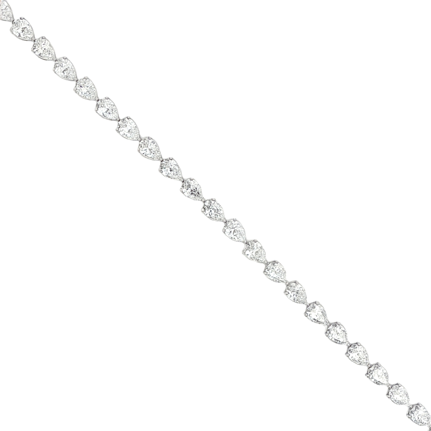Ella Rose 9.02ct Pear Lab-Grown Diamond Tennis Bracelet 14K White Gold