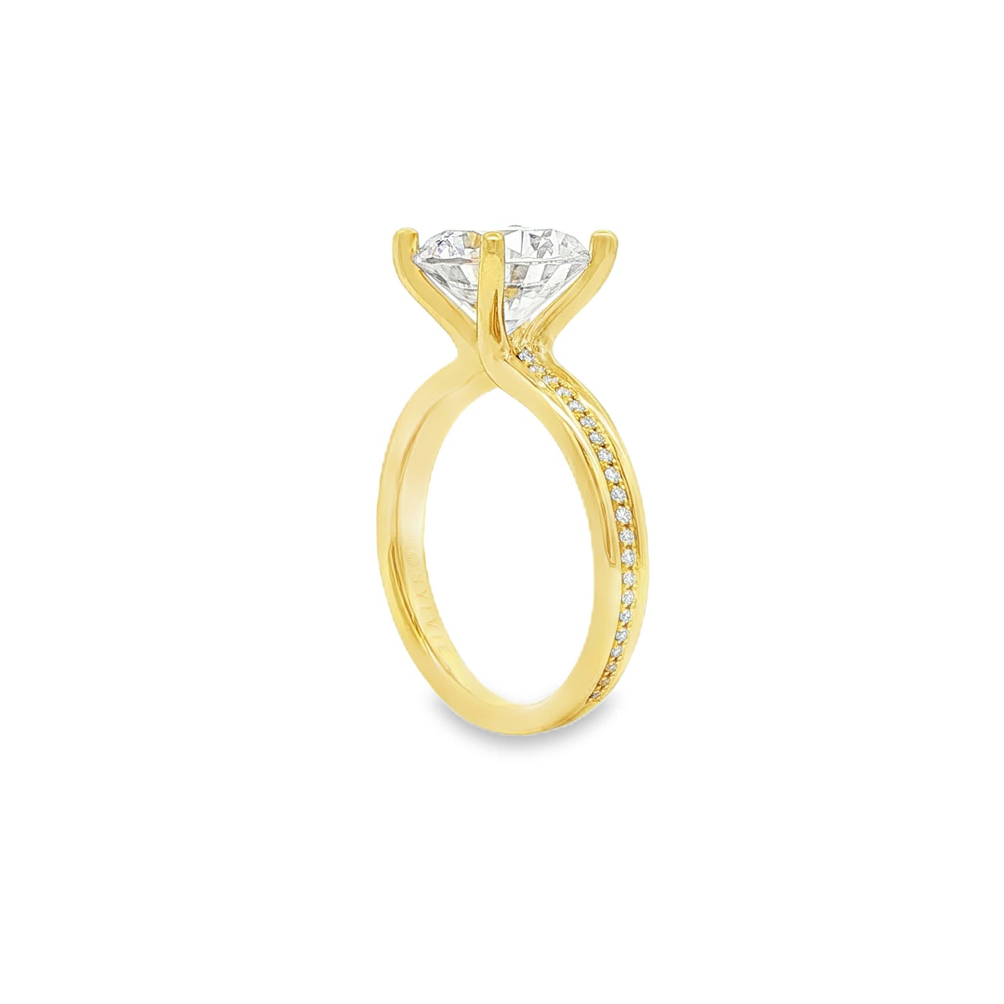 Sylvie 18K Yellow Gold Twisted Round Diamond Engagement Ring Mounting