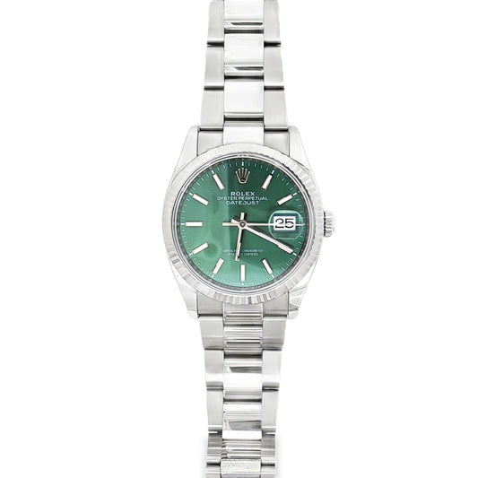 Pre-Owned 2025 Rolex Datejust 36 Mint Green 126234