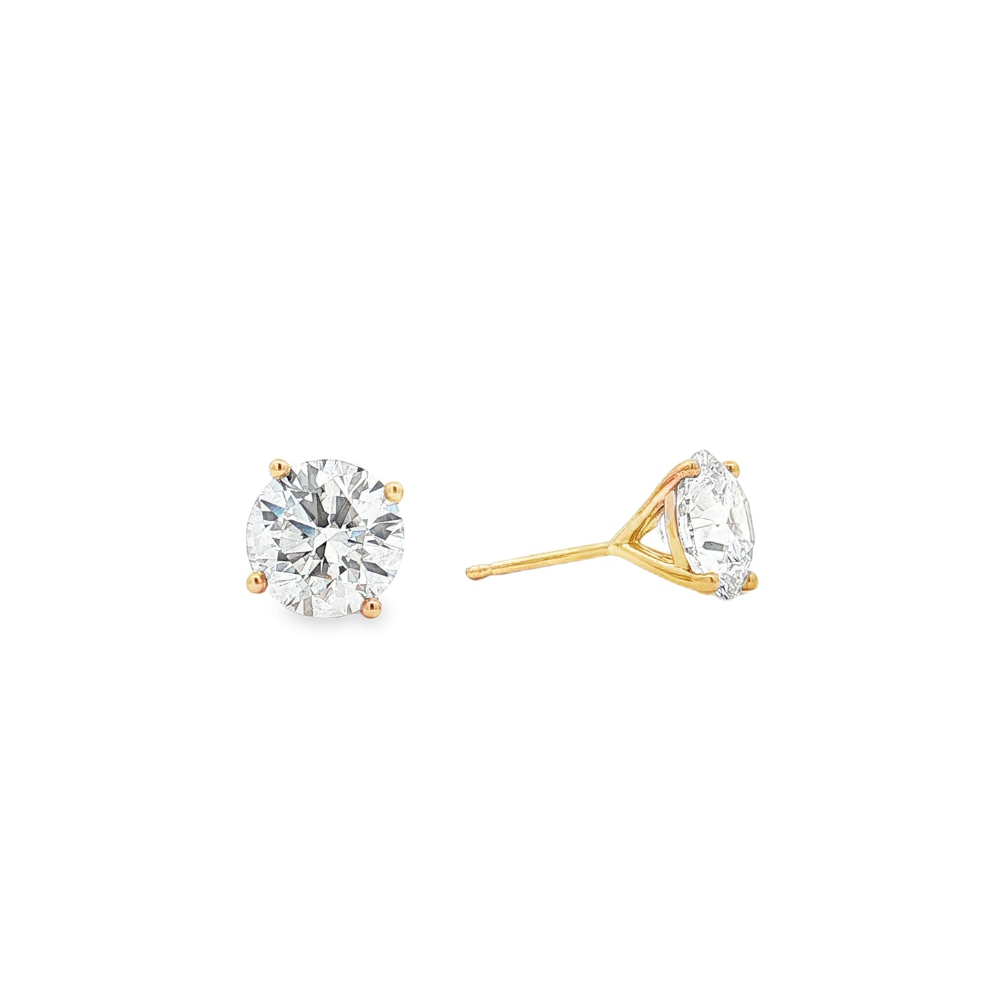 Ella Rose 14K Yellow Gold 4.11ct Lab-Grown Diamond Stud Earrings