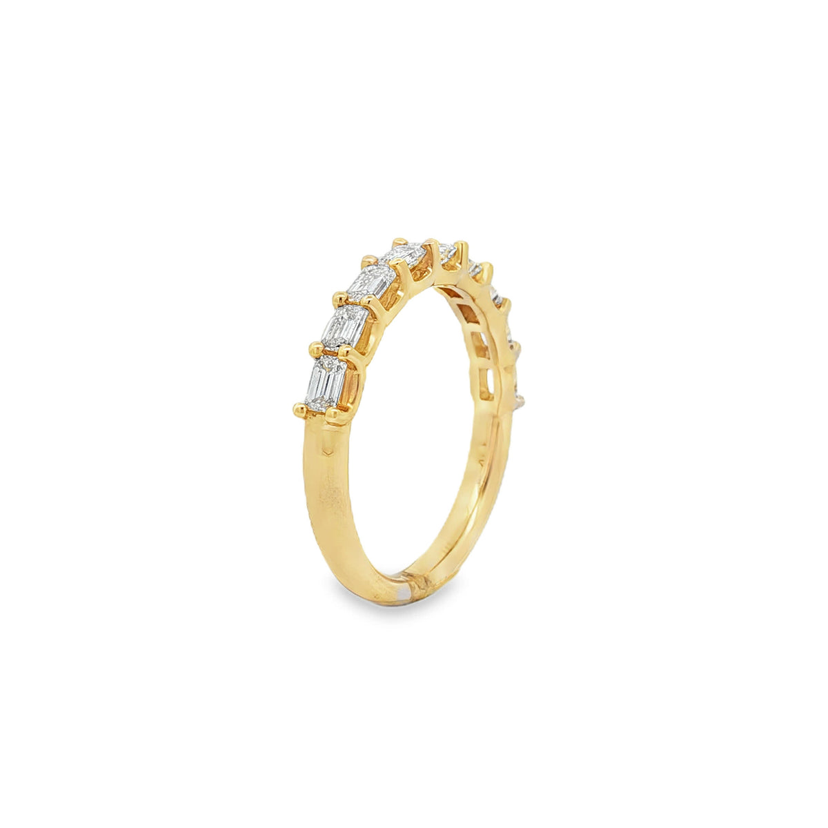 Ella Rose 0.75ct Emerald Cut Diamond Half-Set Band 14K Yellow Gold