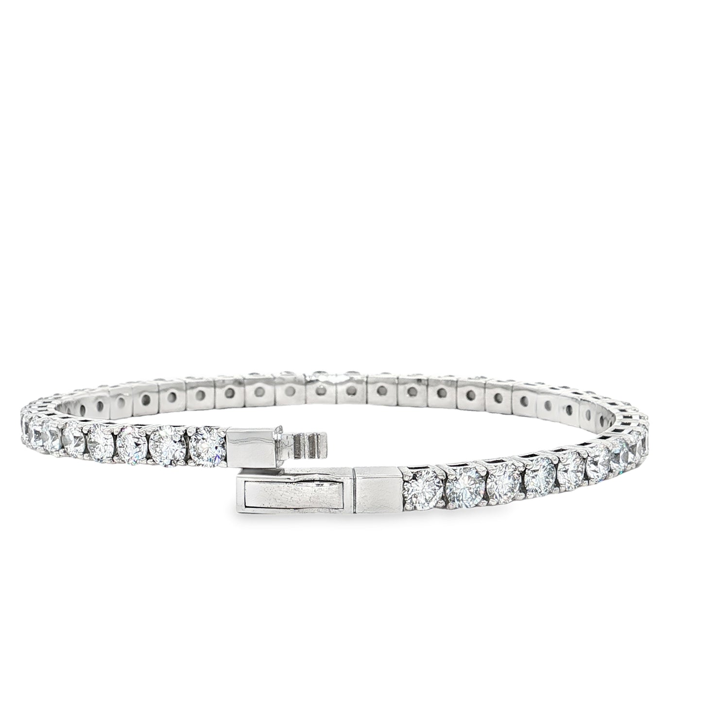 Ella Rose 9.19ct Lab-Grown Diamond Bangle Bracelet 14K White Gold