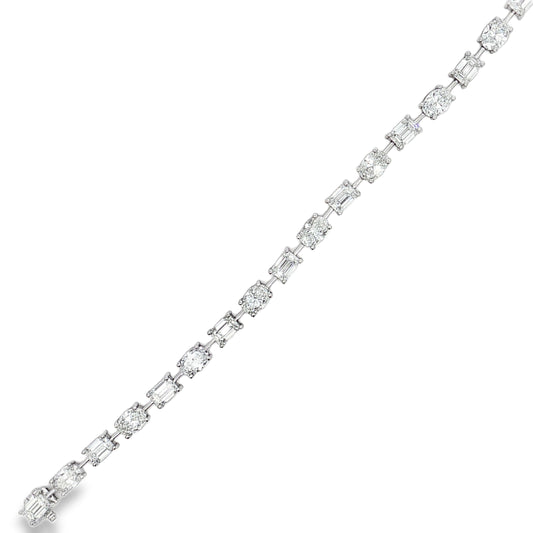 Ella Rose 10.71ct Emerald and Oval Cut Lab-Grown Diamond Bracelet