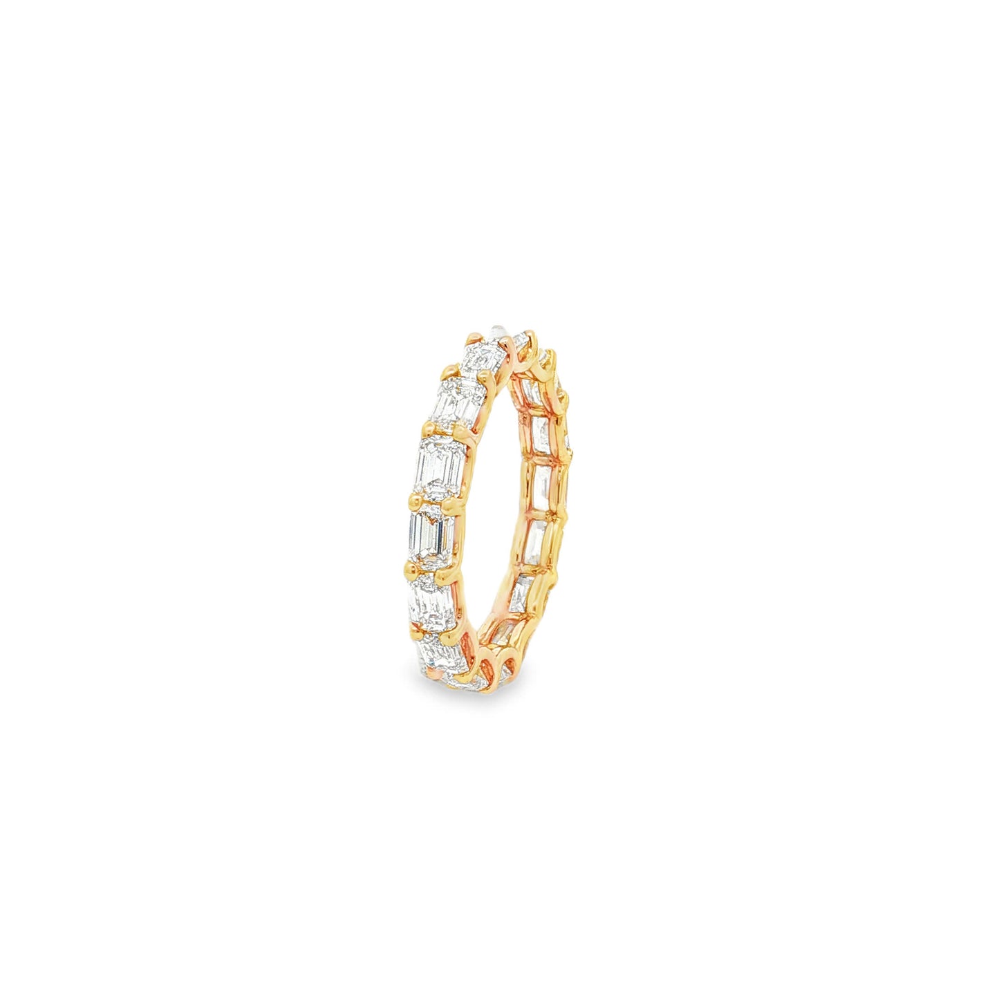 Ella Rose 3.44ct Emerald Cut Lab-Grown Diamond Eternity Band 14K Yellow Gold