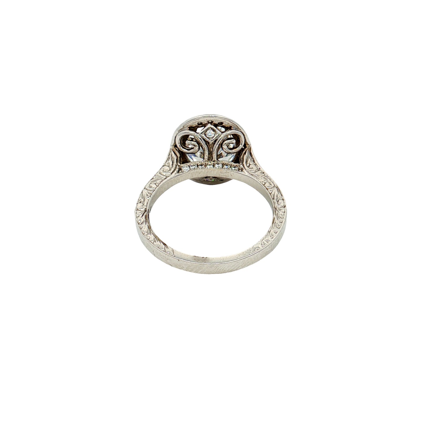 Penny Preville Penelope 18K White Gold Oval Diamond Halo Engagement Ring Mounting