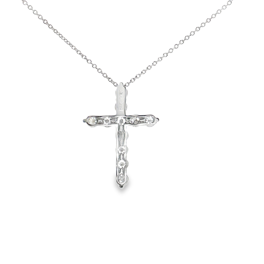 King Jewelers 14K White Gold 1.75ct Diamond Cross Pendant