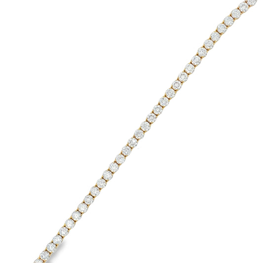 King Jewelers 14K Yellow Gold 10.25ct Diamond Tennis Bracelet