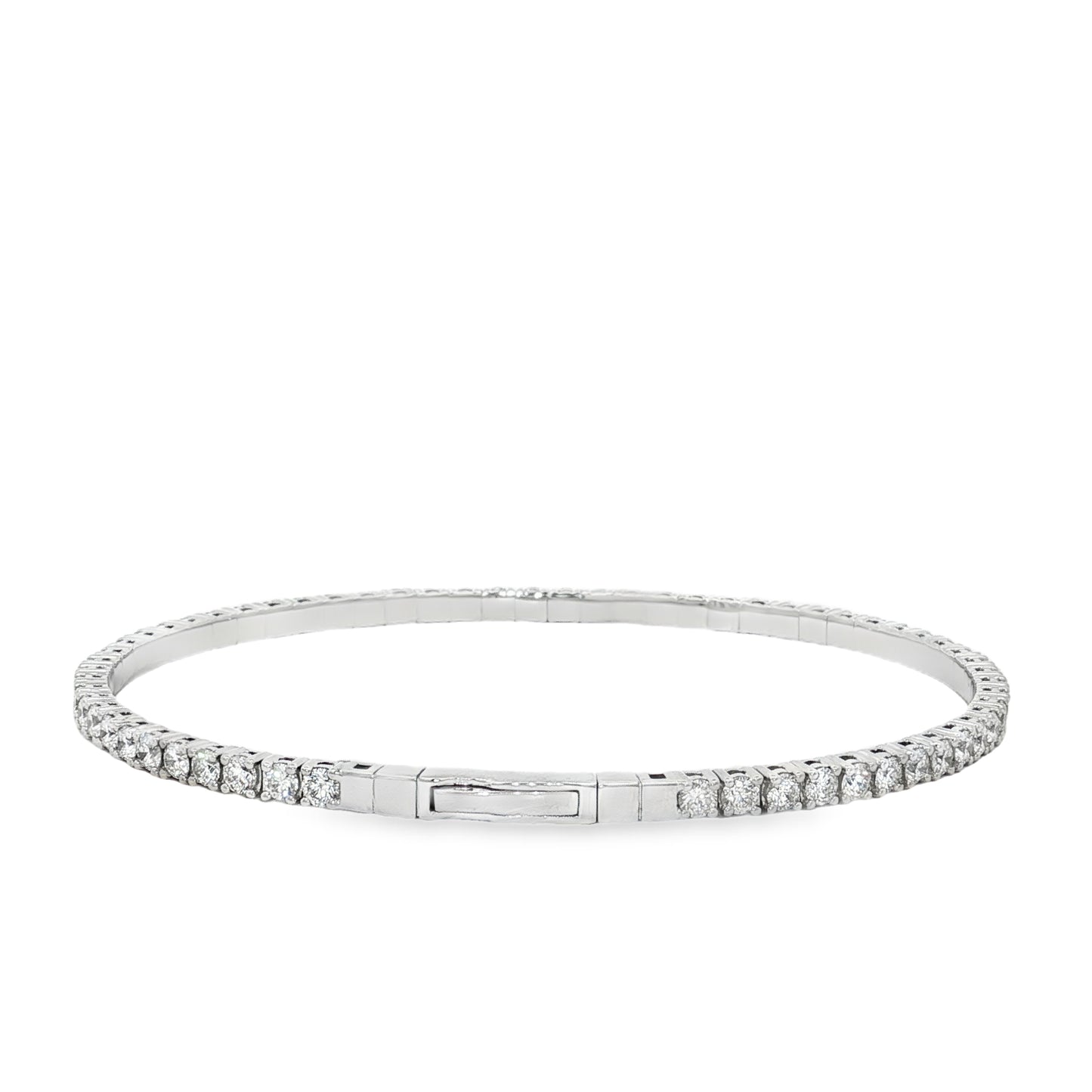 King Jewelers 3 Carat Diamond Bangle Bracelet 14K White Gold