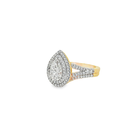 Ella Rose 1.68ct Pear Cut Lab-Grown Diamond Fancy Ring 14K Yellow Gold