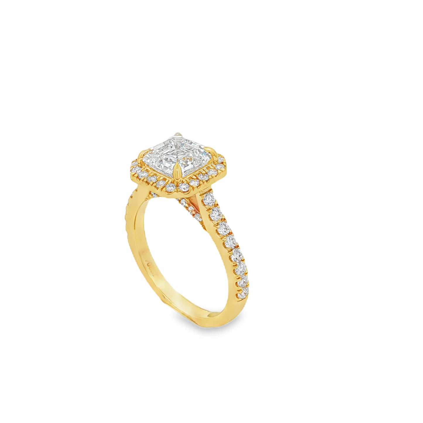 Ella Rose 2.79ct Asscher Cut Lab-Grown Diamond Ring 14K Yellow Gold