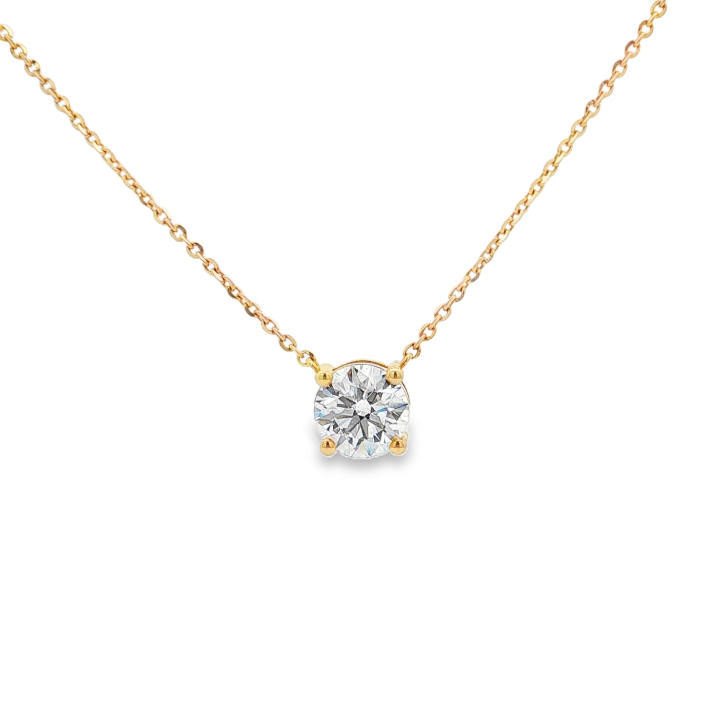 Ella Rose 1.53ct Lab-Grown Diamond Bezel Solitaire Necklace 14K Yellow Gold