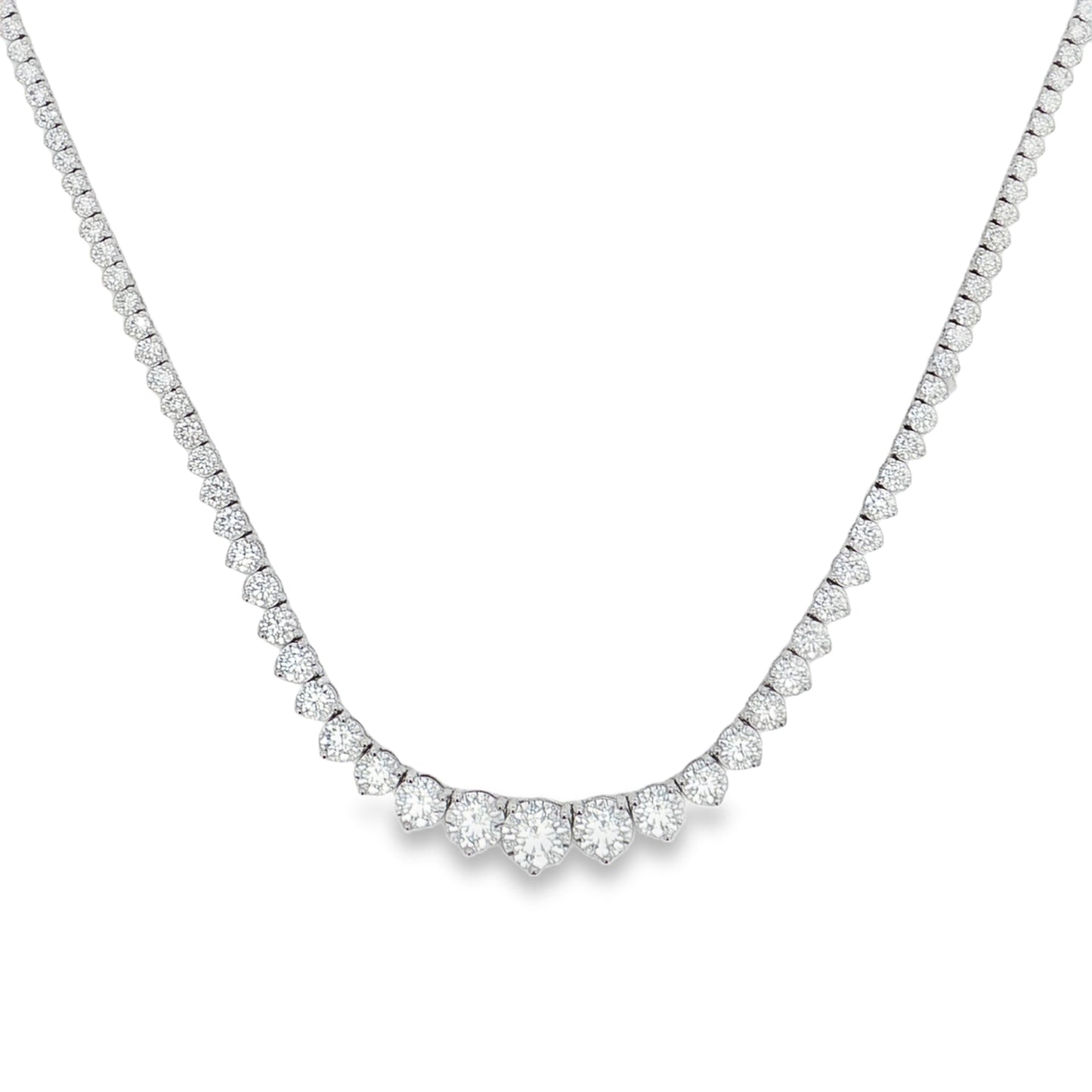 Ella Rose 12.18ct Lab-Grown Diamond Riviera Necklace 14K White Gold