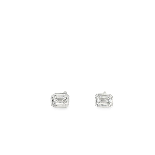 Ella Rose 0.54ct Emerald Cut Lab-Grown Diamond Stud Earrings 14K White Gold