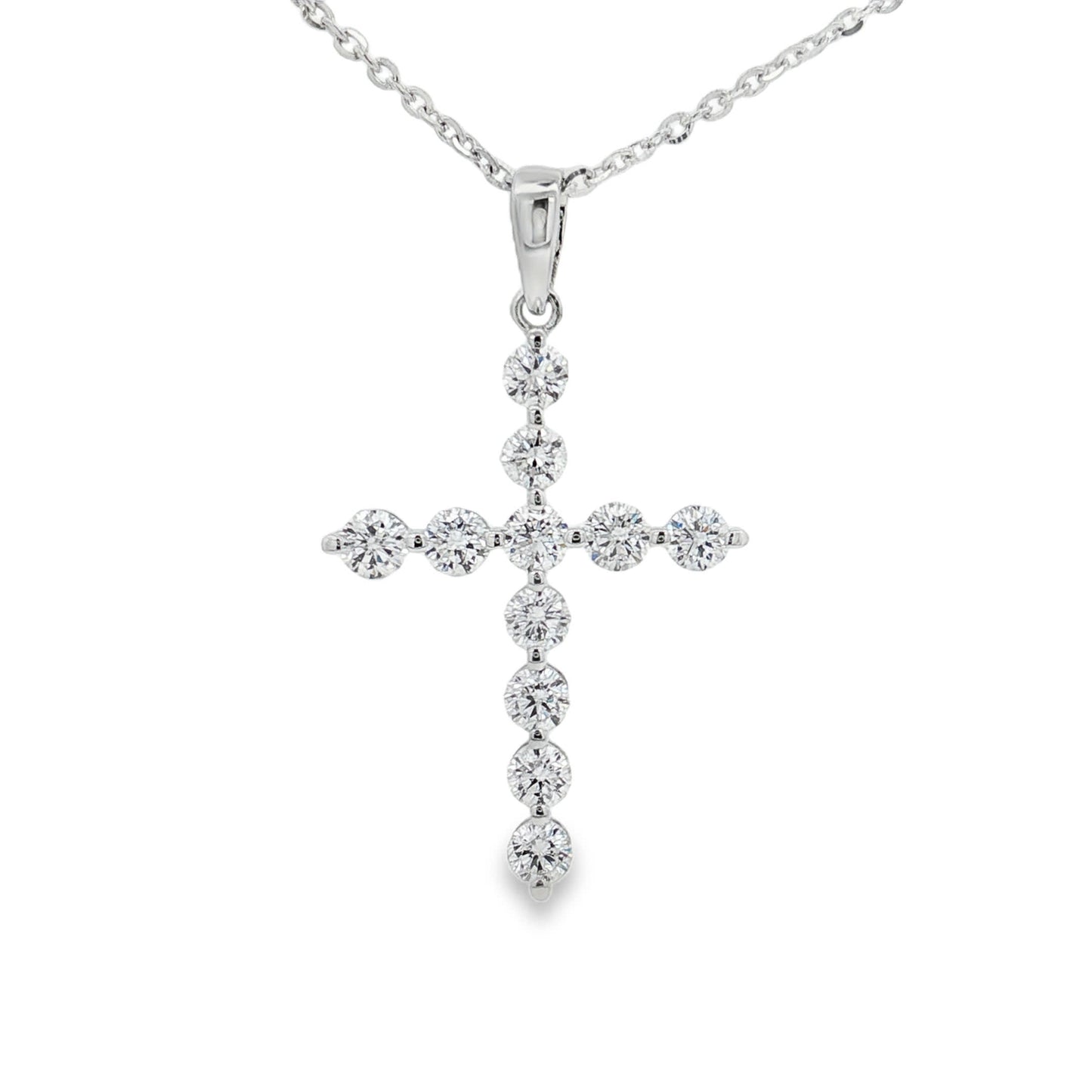 Ella Rose 1.09ct Lab-Grown Diamond Cross Pendant 14K White Gold