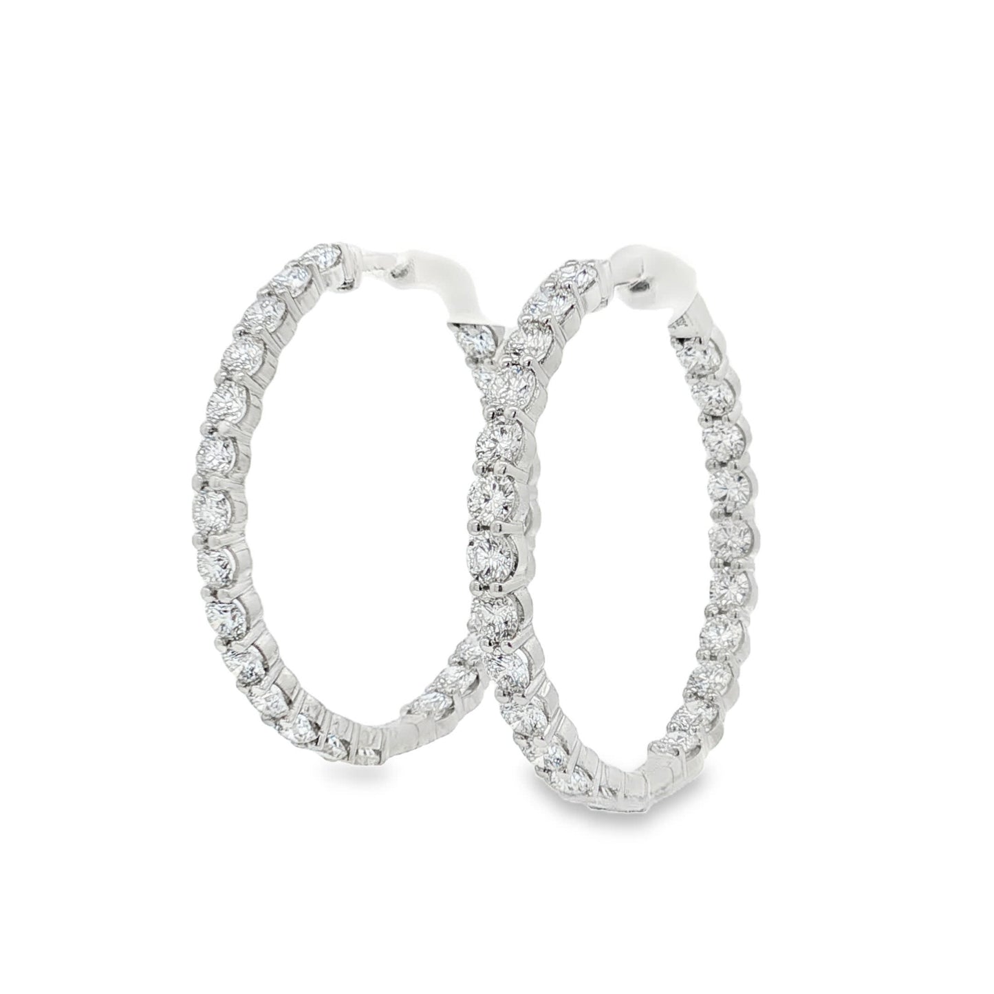 Ella Rose 4.39ct Lab-Grown Diamond Hoop Earrings 14K White Gold