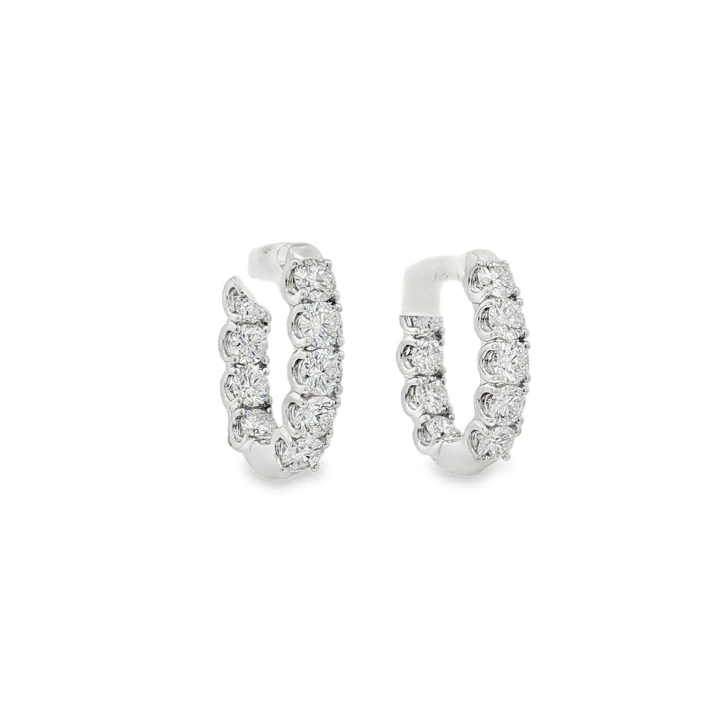 Ella Rose 2.50ct Lab-Grown Diamond Hoop Earrings 14K White Gold