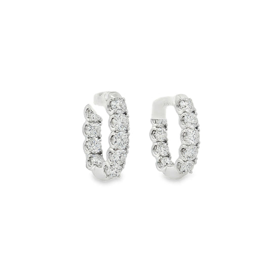 Ella Rose 2.50ct Lab-Grown Diamond Hoop Earrings 14K White Gold