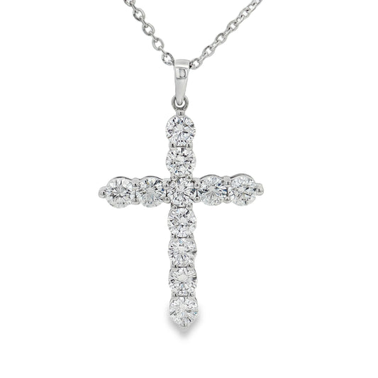 Ella Rose 2.04ct Lab-Grown Diamond Cross Pendant 14K White Gold