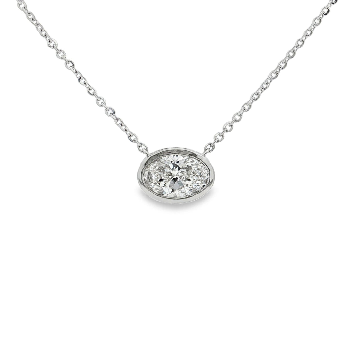 Ella Rose 1.50ct Oval Cut Lab-Grown Diamond Pendant 14K White Gold