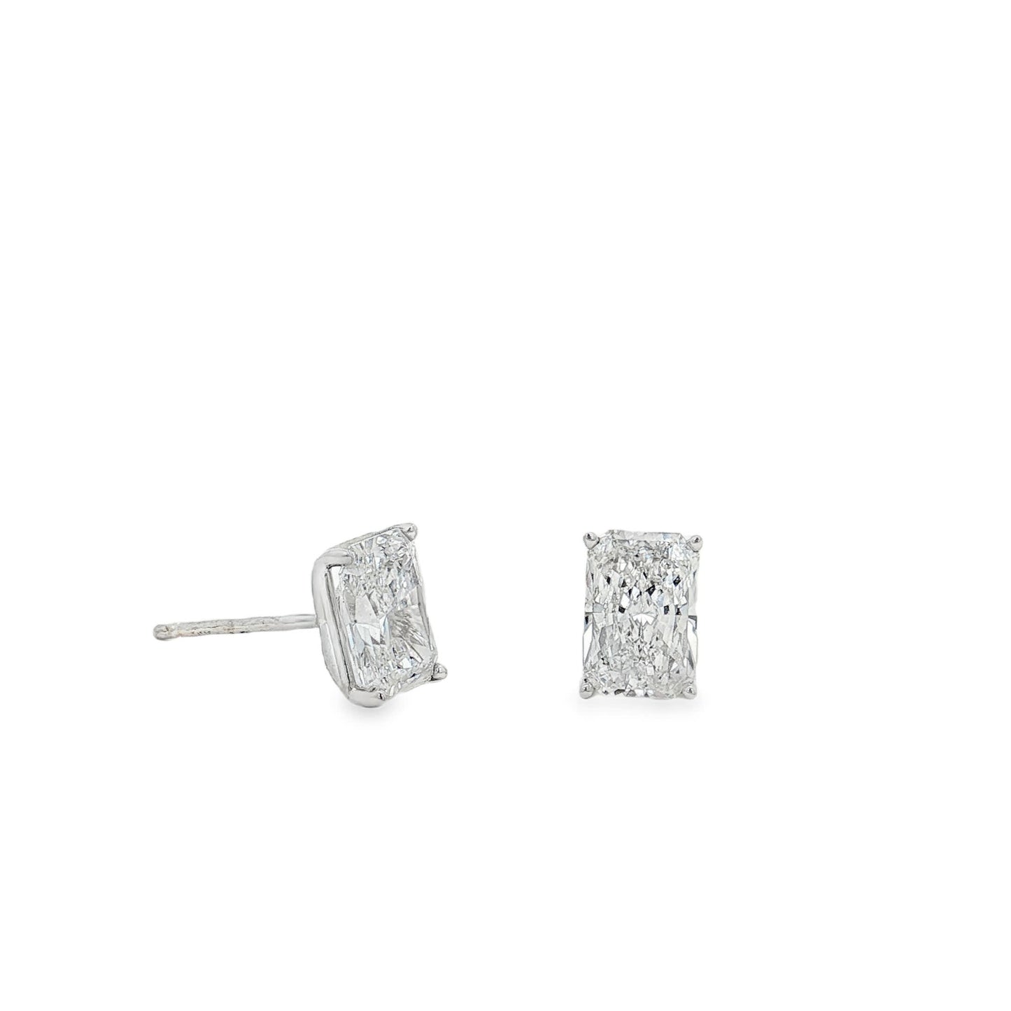 Ella Rose 2.18ct Radiant Cut Lab-Grown Diamond Stud Earrings 14K White Gold