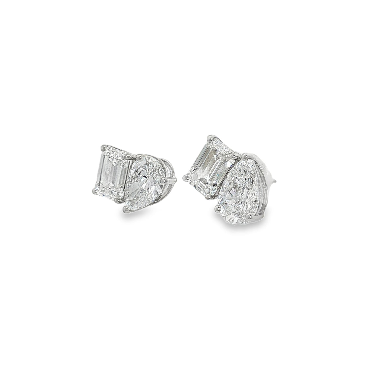 Ella Rose 14K White Gold 4.67ct Toi et Moi Lab-Grown Diamond Stud Earrings