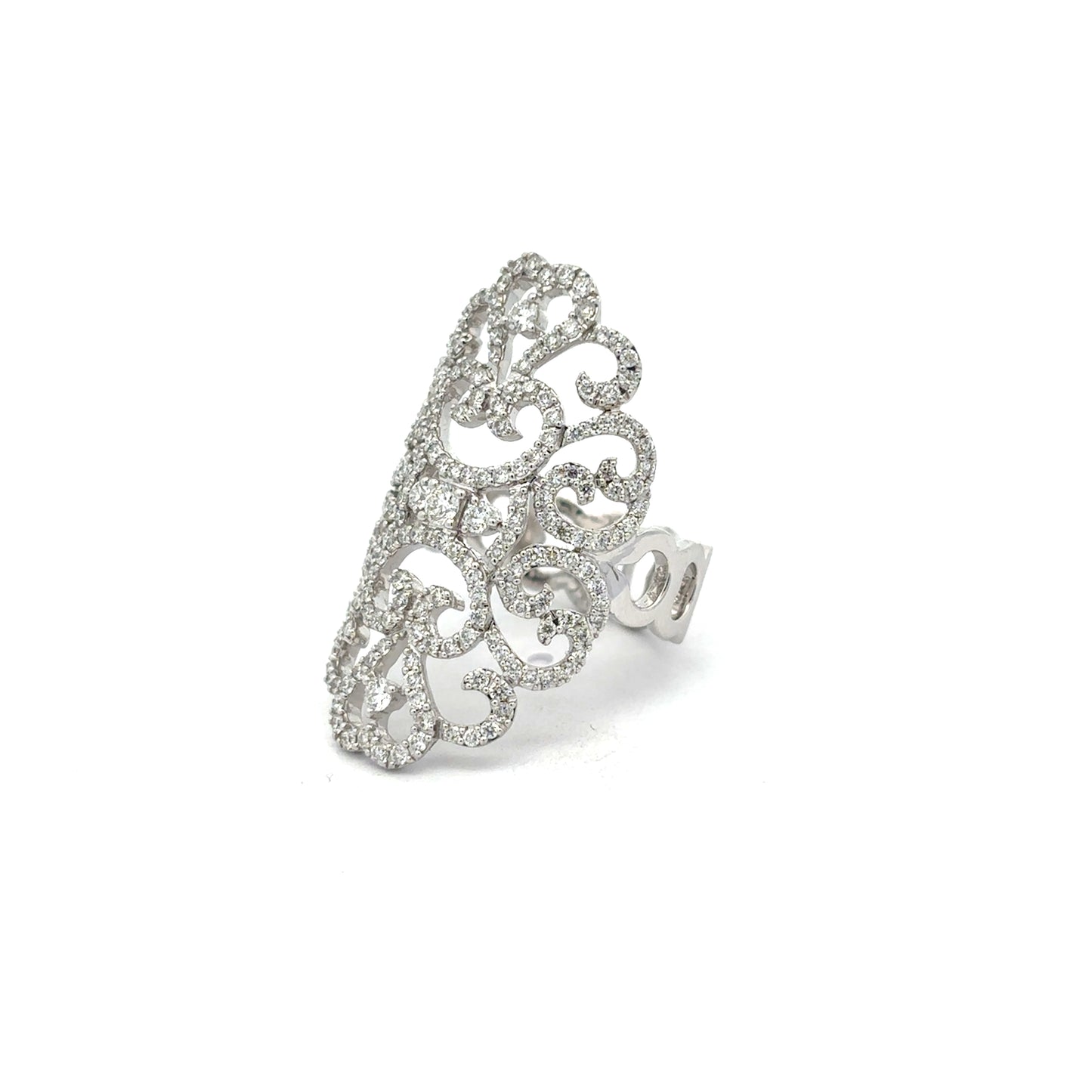 King Jewelers Filigree 1.20ct Diamond Ring 14K White Gold