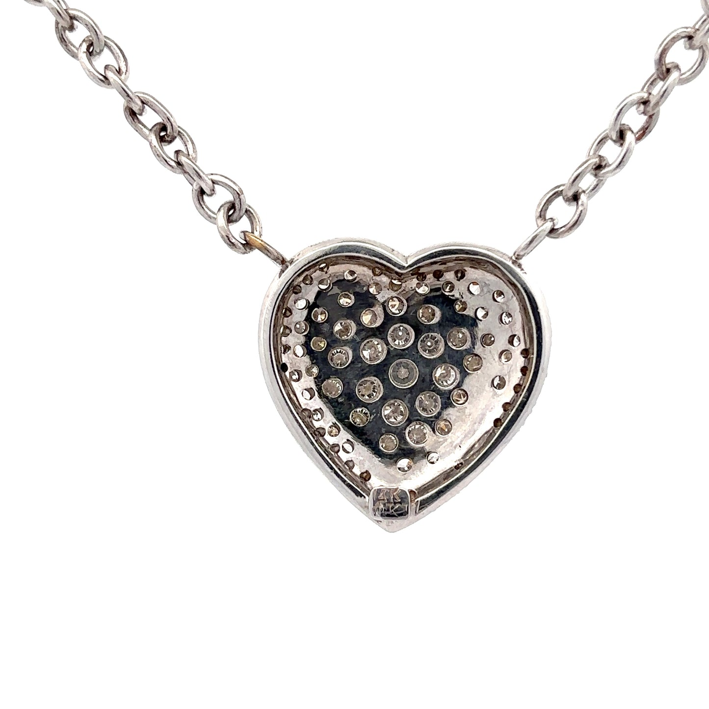 King Jewelers 5.08ct Diamond Heart Necklace in 14K White Gold