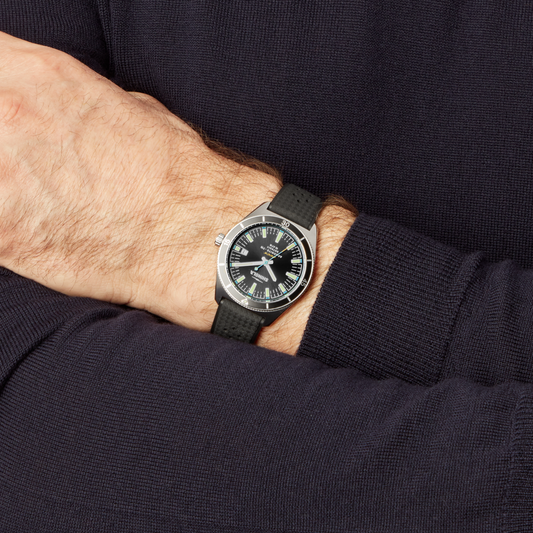 Shinola Duck 40mm Black Dial Rubber Strap Watch