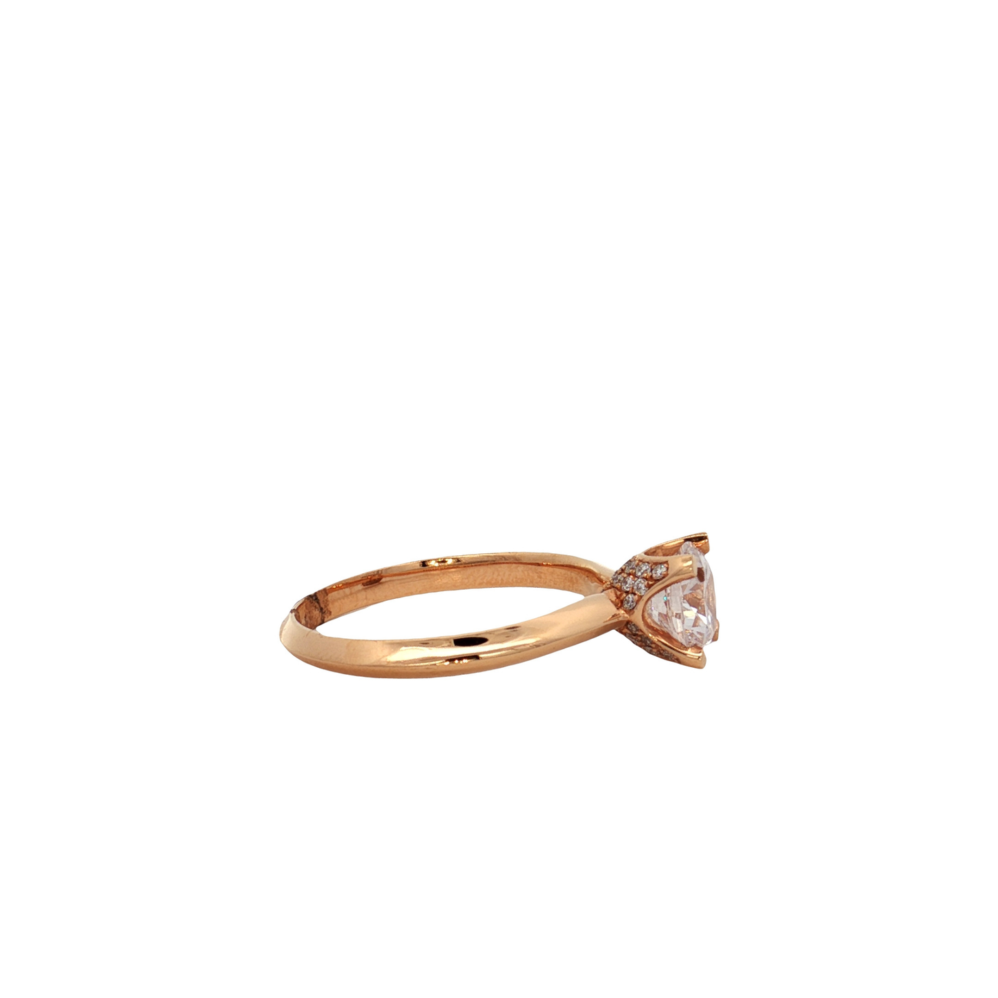 KJ5 18K Rose Gold Round Diamond Solitaire 0.13ct Engagement Ring Mounting