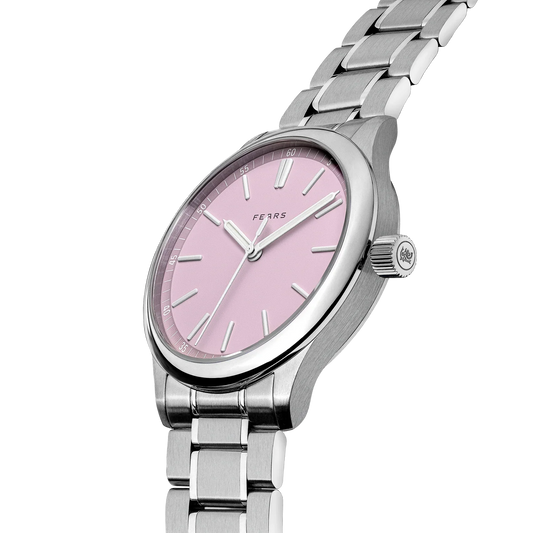 Fears Redcliff 39.5 Pale Lilac Dial Stainless Steel Bracelet Watch