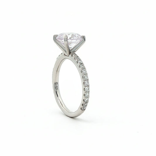 KJ5 Platinum Pavé Round Diamond 0.50ct Engagement Ring Mounting