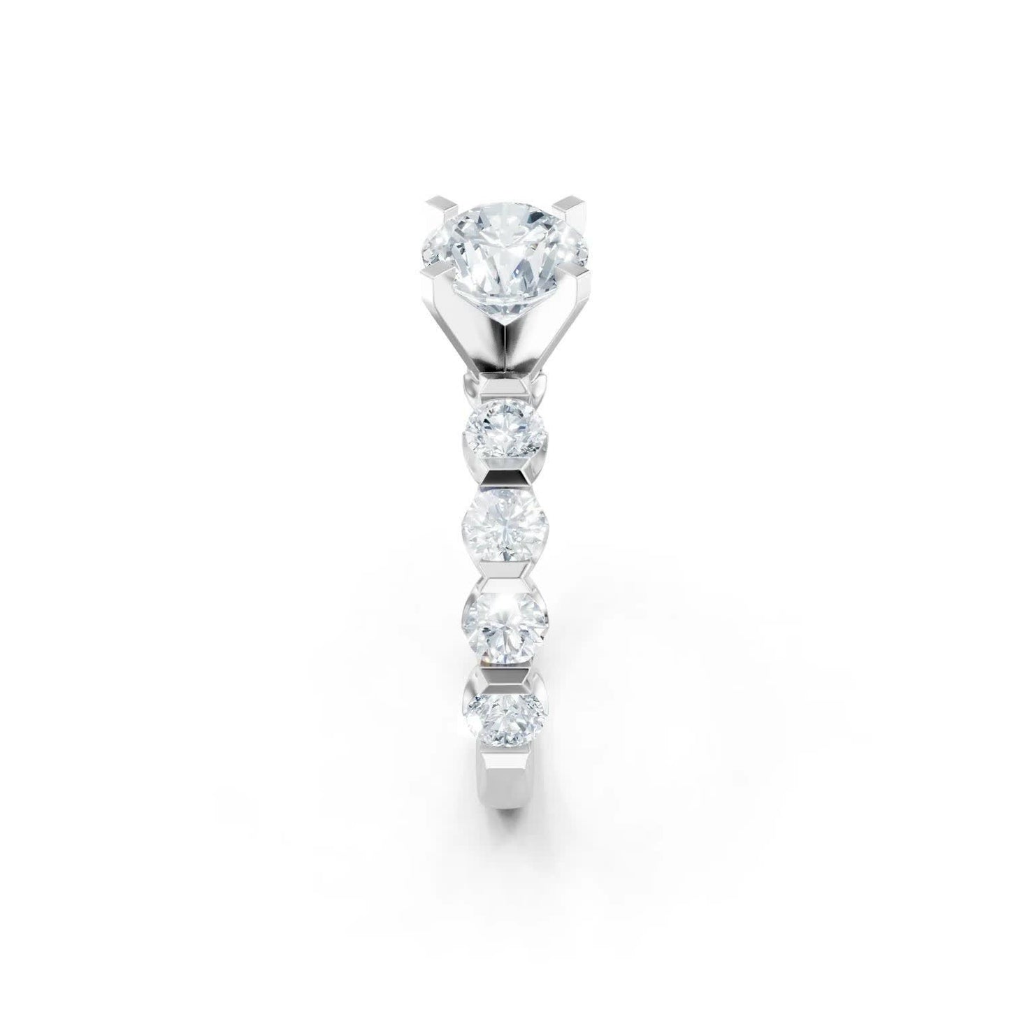 KJ5 Platinum Pavé Round Diamond 0.80ct Engagement Ring Mounting
