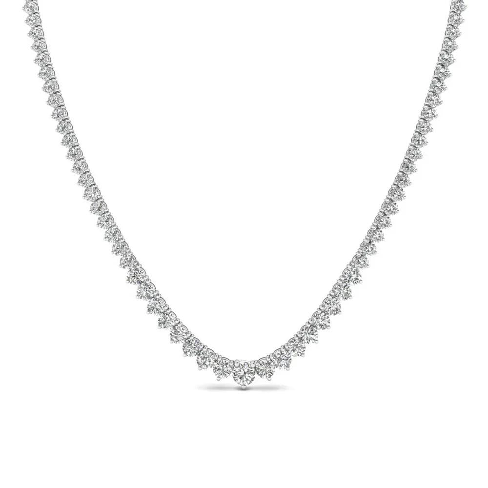 Ella Rose Riviera 9.02ct Lab-Grown Diamond Tennis Necklace 14K White Gold