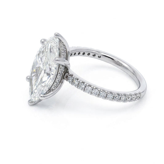 Ella Rose 14K White Gold 3.57ct Marquise Lab-Grown Diamond Engagement Ring