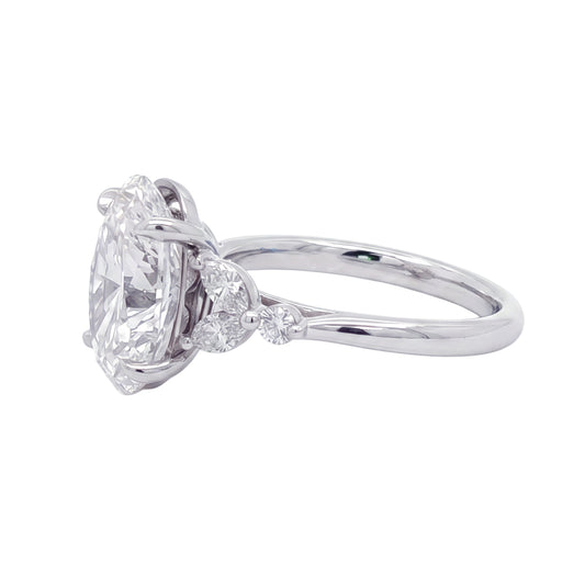Ella Rose 14K White Gold 3.85ct Oval Lab-Grown Diamond Multi-Stone Engagement Ring
