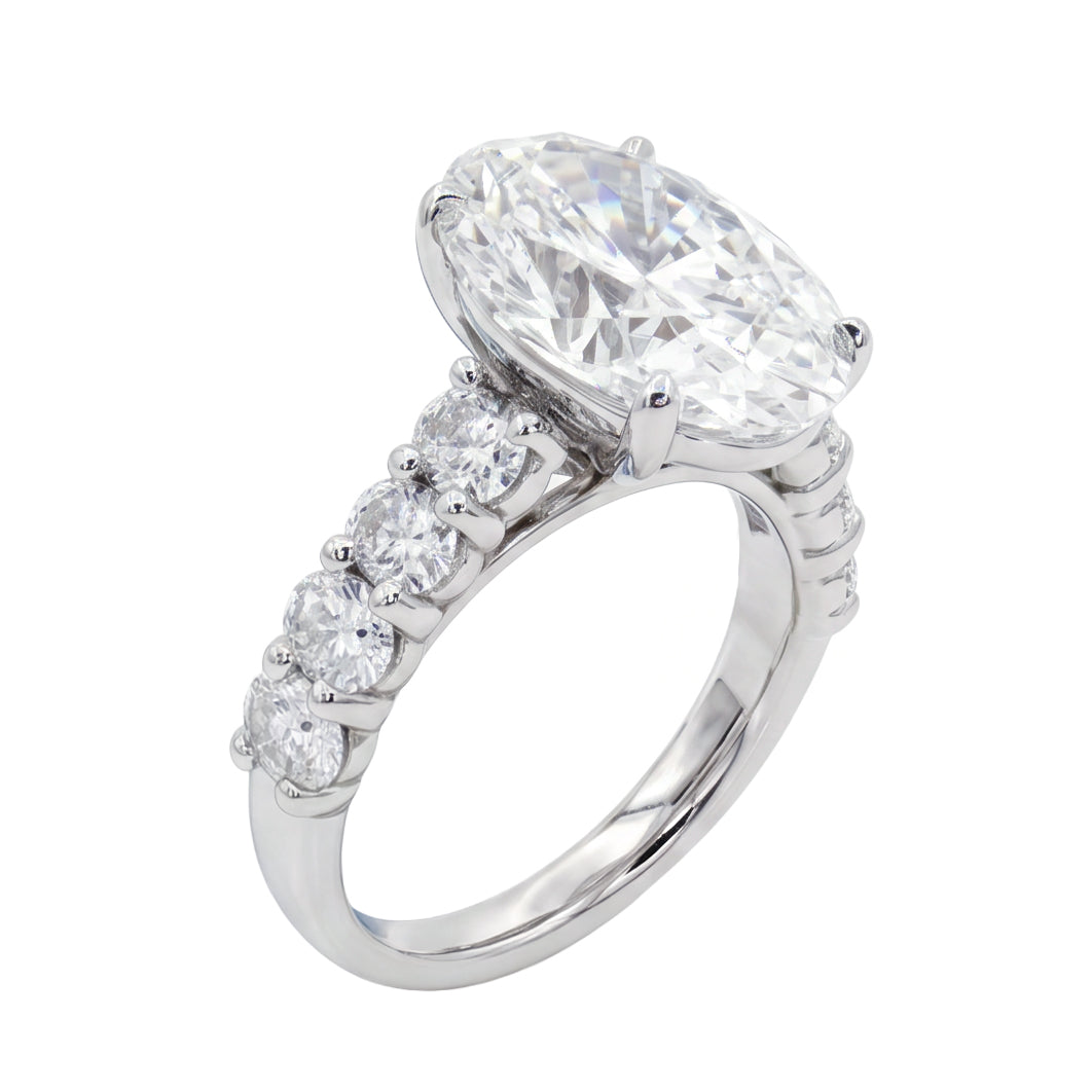 Ella Rose 14K White Gold 5.61ct Oval Lab-Grown Diamond Engagement Ring