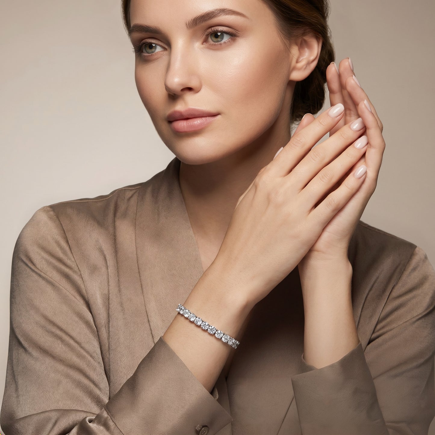 Ella Rose 14K White Gold 18.55ct Lab-Grown Diamond Tennis Bracelet