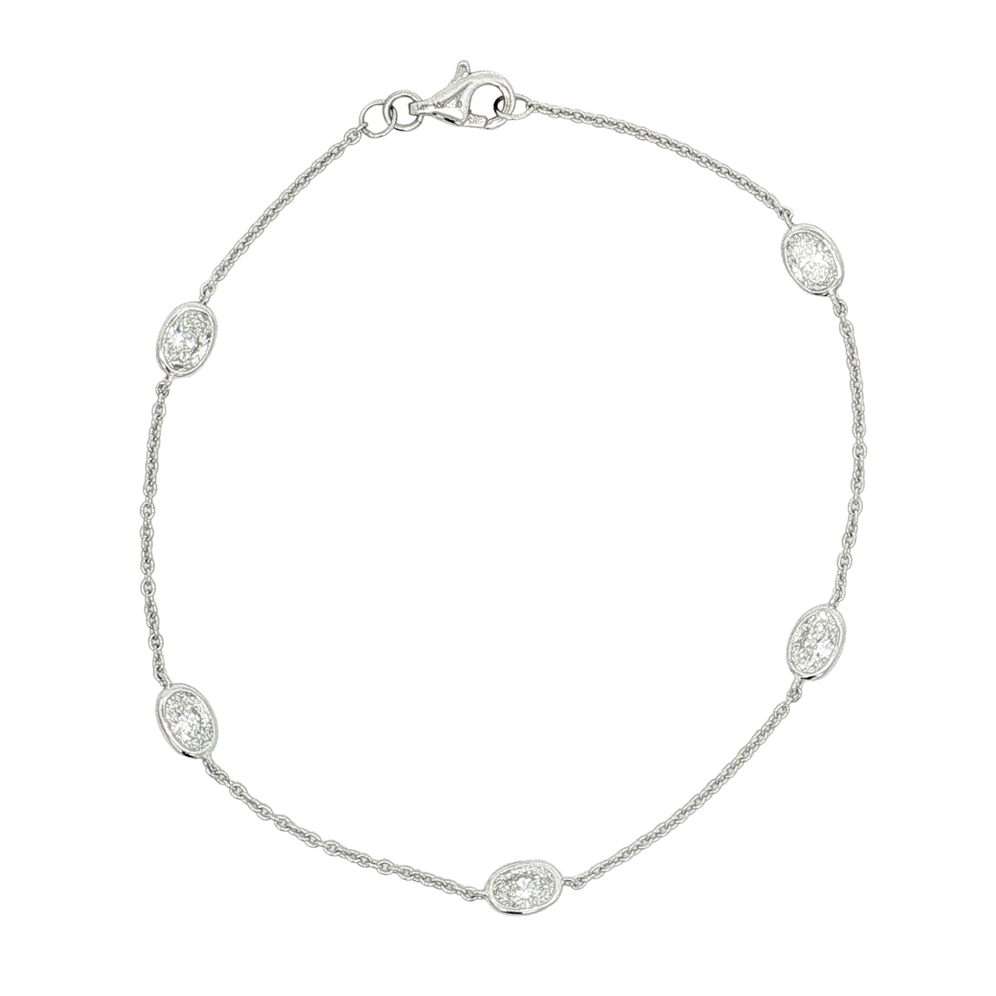Ella Rose 14K White Gold 1.25ct Oval Lab-Grown Diamond Station Bracelet