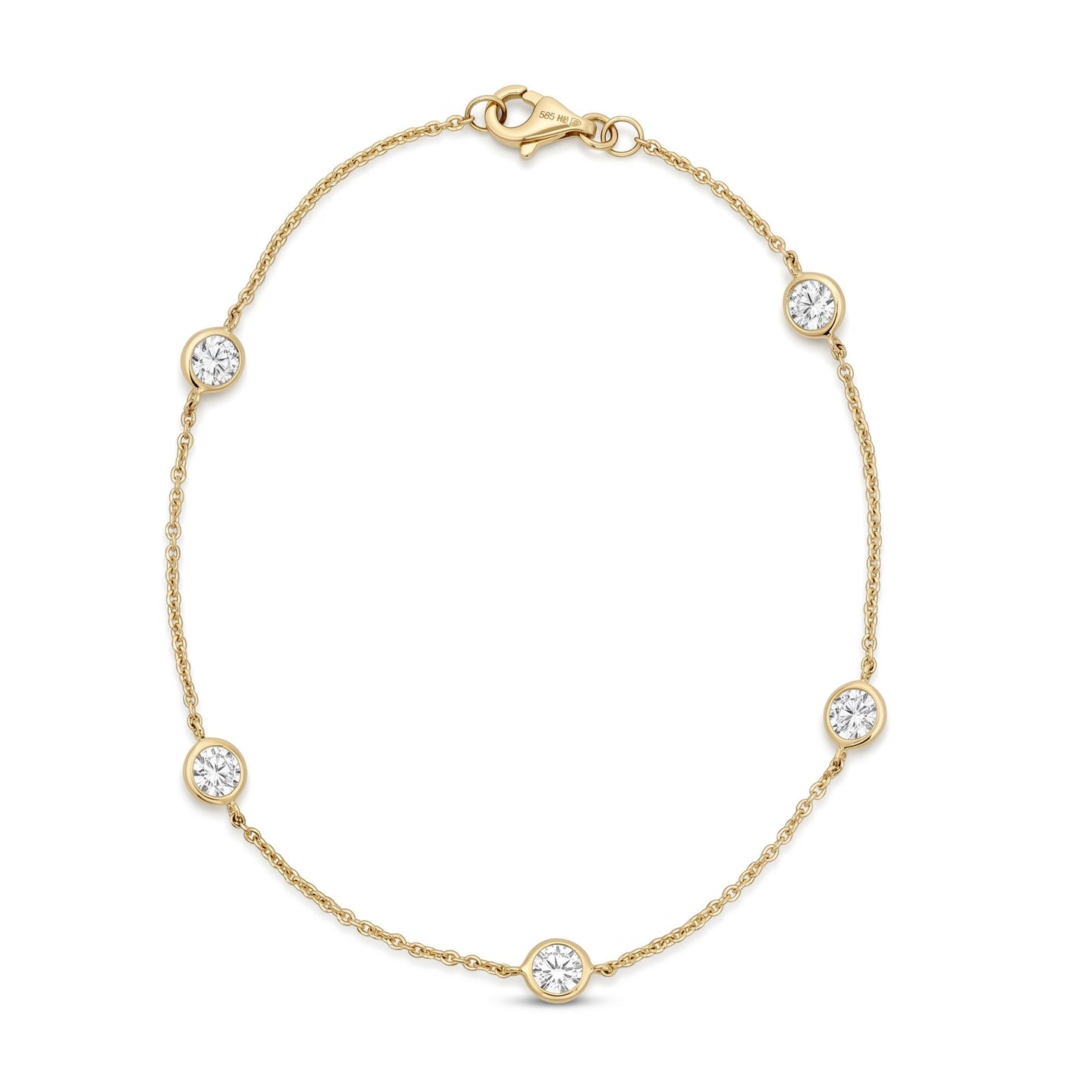 Ella Rose 14K Yellow Gold 1.16ct Round Lab-Grown Diamond Station Bracelet