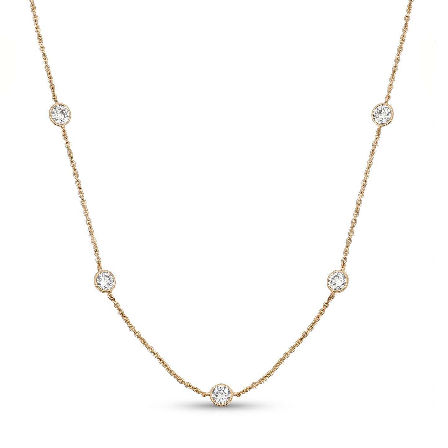 Ella Rose 14K Yellow Gold 2.00ct Round Lab-Grown Diamond Station Necklace