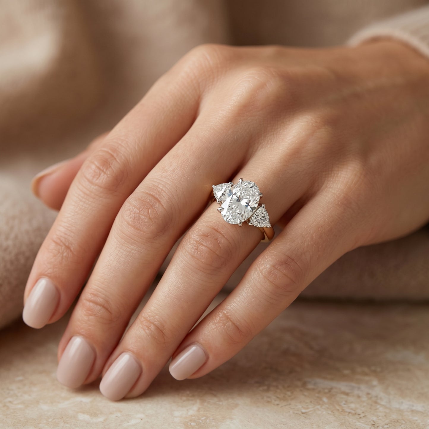 Ella Rose 14K Yellow Gold Lab-Grown Diamond Three-Stone Engagement Ring Semi-Mount