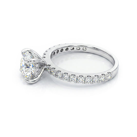 Ella Rose 14K White Gold 1.59ct Round Lab-Grown Diamond Engagement Ring