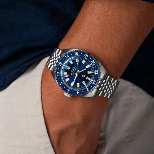 Jack Mason Strat-o-timer GMT 40mm Bluebonnet Blue Dial