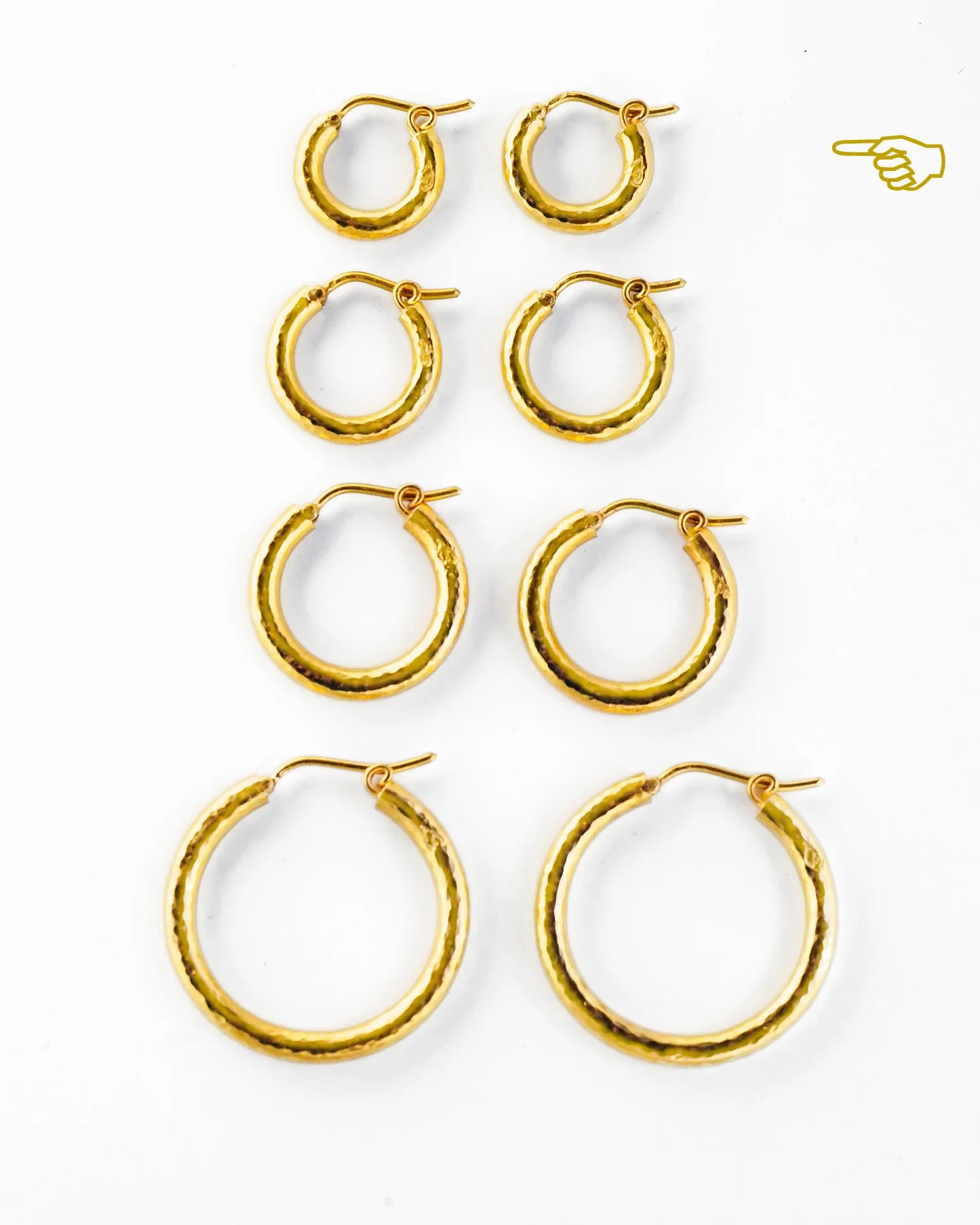 Elizabeth Locke Baby Hammered Huggie Gold Hoops