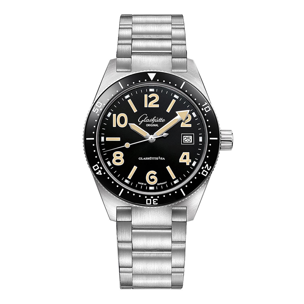 Glashütte Original SeaQ 39.5mm Black Dial Stainless Steel