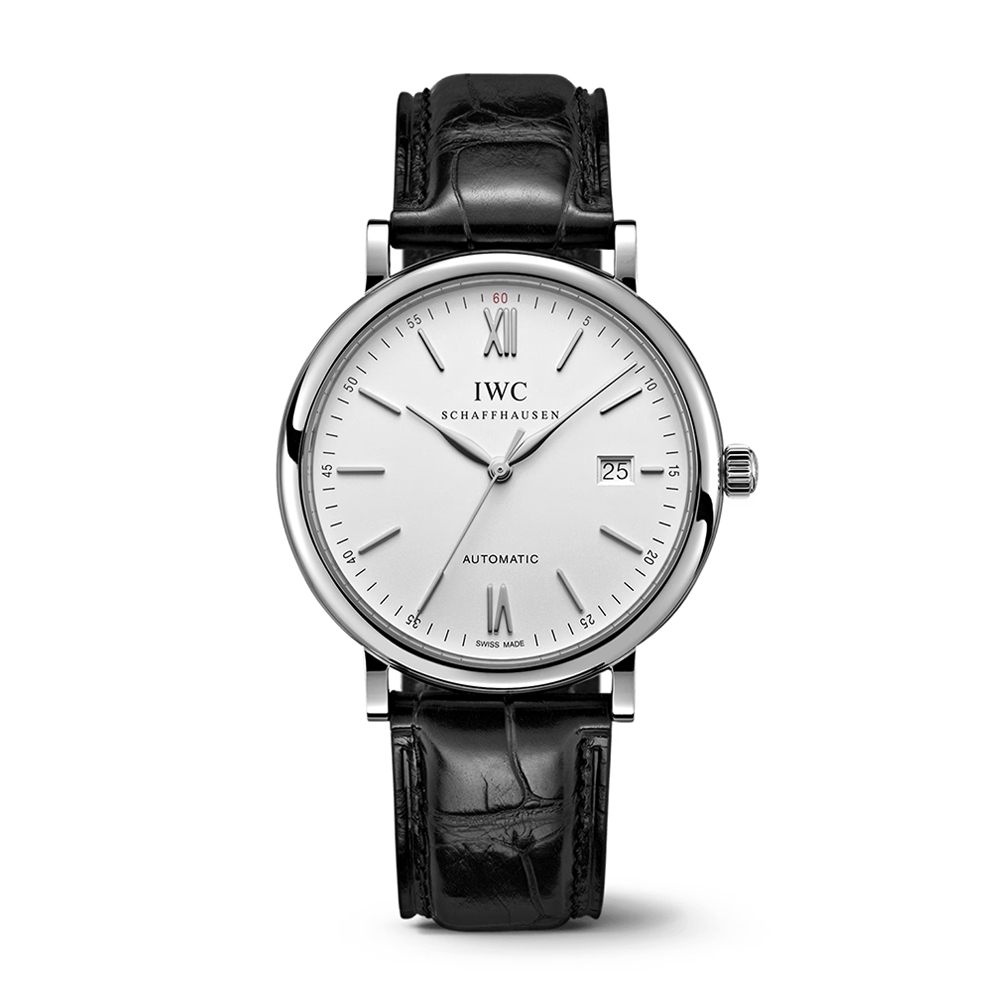 IWC Portofino Auto 40 Silver Leather Strap | King Jewelers