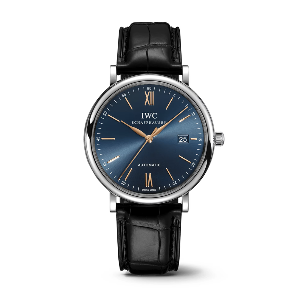 IWC Portofino Auto 40 Blue Dial Leather Strap King Jewelers